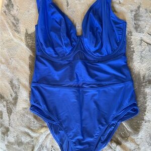 Elegant Blue One-Piece Swimsuit